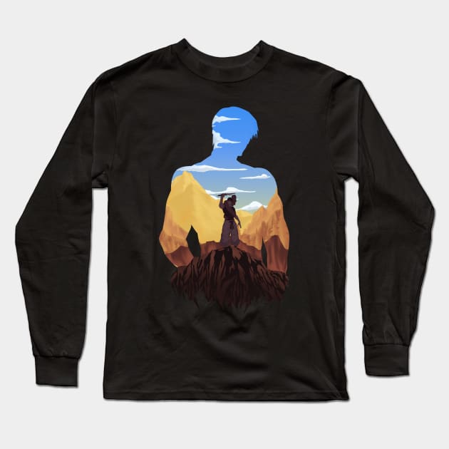 Toji Fushiguro Long Sleeve T-Shirt by Binaka Art